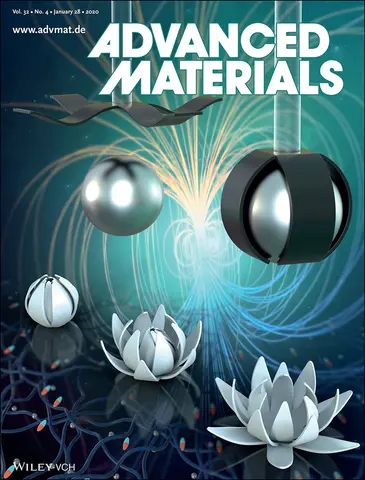 Cover art showing the magnetic shape memory polymer